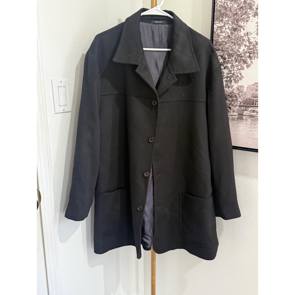 Ralph Ralph Lauren Black Wool Silk Cashmere Car Coat Mens 46R Dillard's Jacket